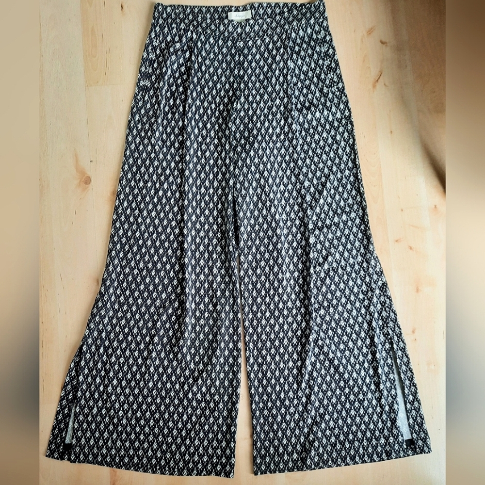 Anthropologie Elevenses Wide Leg Ikat Print Pants Size M